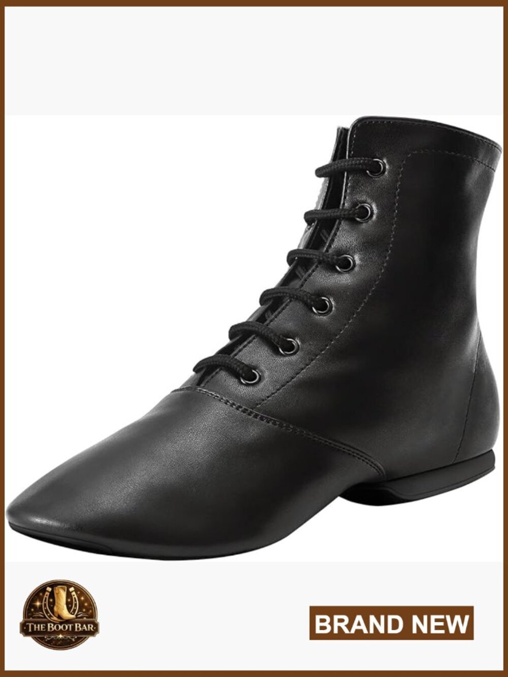 Split Sole Jazz Dance Boots, Premium PU Leather, Lace-Up, Non-Slip
